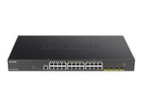 D-Link DGS 1250-28XMP - Commutateur - L3 Lite - intelligent - 24 x 10/100/1000 (PoE) + 4 x 10 Gigabit SFP+ - Montable sur rack - PoE (370 W) DGS-1250-28XMP/E
