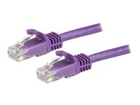 StarTech.com Câble réseau Cat6 Gigabit UTP sans crochet de 15m - Cordon Ethernet RJ45 anti-accroc - Câble patch Mâle / Mâle - Violet - Cordon de raccordement - RJ-45 (M) pour RJ-45 (M) - 15 m - UTP - CAT 6 - moulé, sans crochet - violet N6PATC15MPL