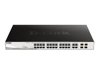 D-Link DGS 1210-28MP - Commutateur - intelligent - 24 x 10/100/1000 (PoE+) + 4 x combo Gigabit - de bureau, Montable sur rack - PoE+ (370 W) DGS-1210-28MP/E