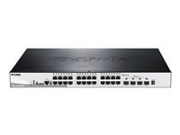 D-Link DGS 1510-28XMP - Commutateur - C3 - intelligent - 24 x 10/100/1000 (PoE+) + 4 x 10 Gigabit SFP+ - de bureau, Montable sur rack - PoE+ (370 W) DGS-1510-28XMP/E