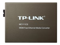 TP-Link MC111CS - Convertisseur de média à fibre optique - 100Mb LAN - 10Base-T, 100Base-FX, 100Base-TX - RJ-45 / mode unique SC - jusqu'à 20 km - 1 550 (émission)/1 310 (réception) nm MC111CS