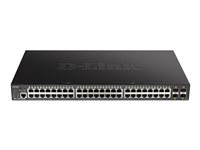 D-Link DGS 1250-52XMP - Commutateur - L3 Lite - intelligent - 48 x 10/100/1000 (PoE) + 4 x 10 Gigabit SFP+ - Montable sur rack - PoE (370 W) DGS-1250-52XMP/E