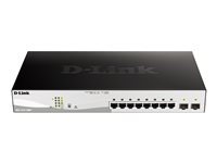 D-Link DGS 1210-10MP - Commutateur - C2+ - intelligent - 8 x 10/100/1000 (PoE+) + 2 x Gigabit SFP - de bureau, Montable sur rack - PoE+ (130 W) DGS-1210-10MP/E