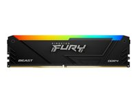 Kingston FURY Beast RGB - DDR4 - kit - 128 Go: 4 x 32 Go - DIMM 288 broches - 3200 MHz / PC4-25600 - CL16 - 1.35 V - mémoire sans tampon - non ECC - noir KF432C16BB2AK4/128