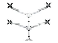 StarTech.com Bras pour écran PC à 4 affichages - Support multidirectionnel pour quatre moniteurs jusqu'à 27" - Aluminium (ARMQUADPS) - Kit de montage - bras réglable - pour 4 moniteurs - aluminium - argent - Taille d'écran : 13"-27" - montrable sur bureau - Conformité TAA ARMQUADPS